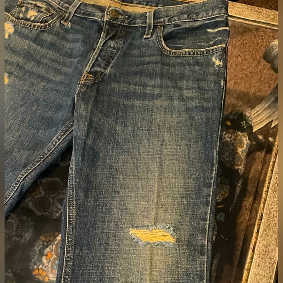 HOLLISTER®️🦜 Distressed Ripped Men’s Jean 36W x 34L ⚜️🤖VINTAGE STYLE🤖⚜️ - Picture 7 of 16